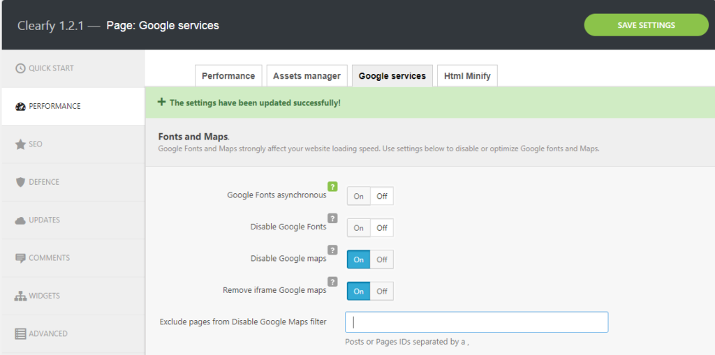 Clearfy 1.2.0 to improve your website performance and security