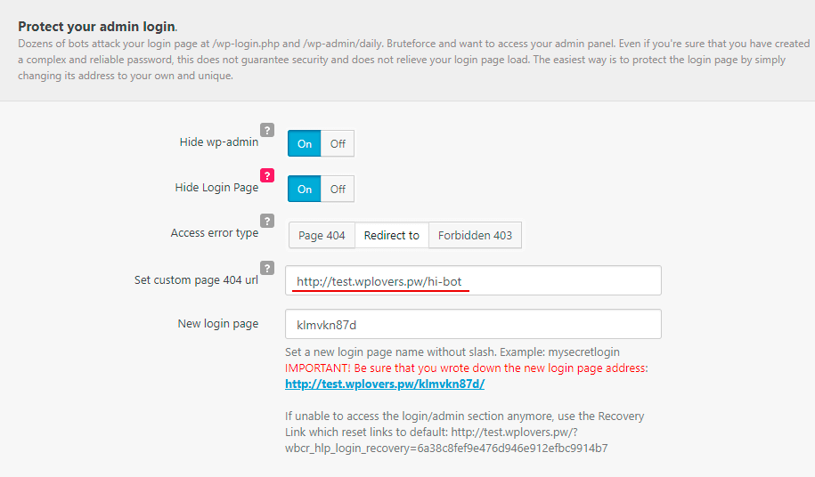 Clearfy access error redirect to another link