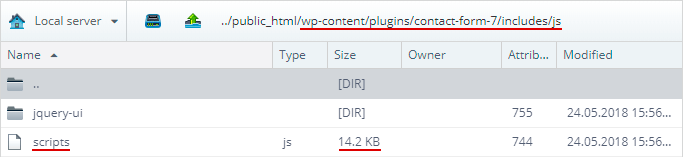 Contact form 7 script size 14,2 kb