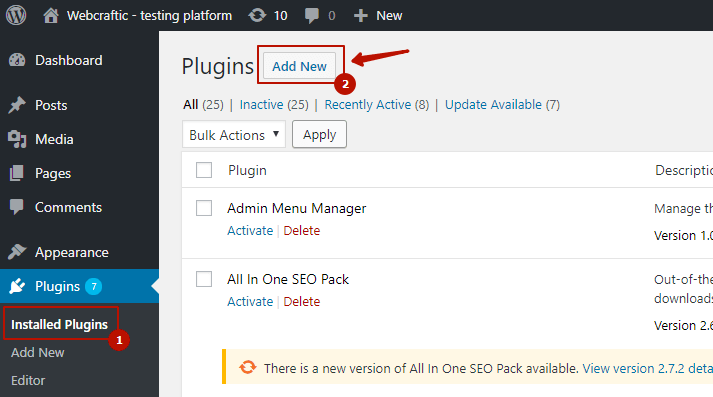 Installation of the Clearfy plugin