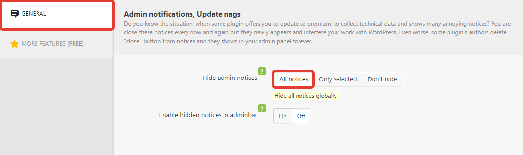 Disable all notices